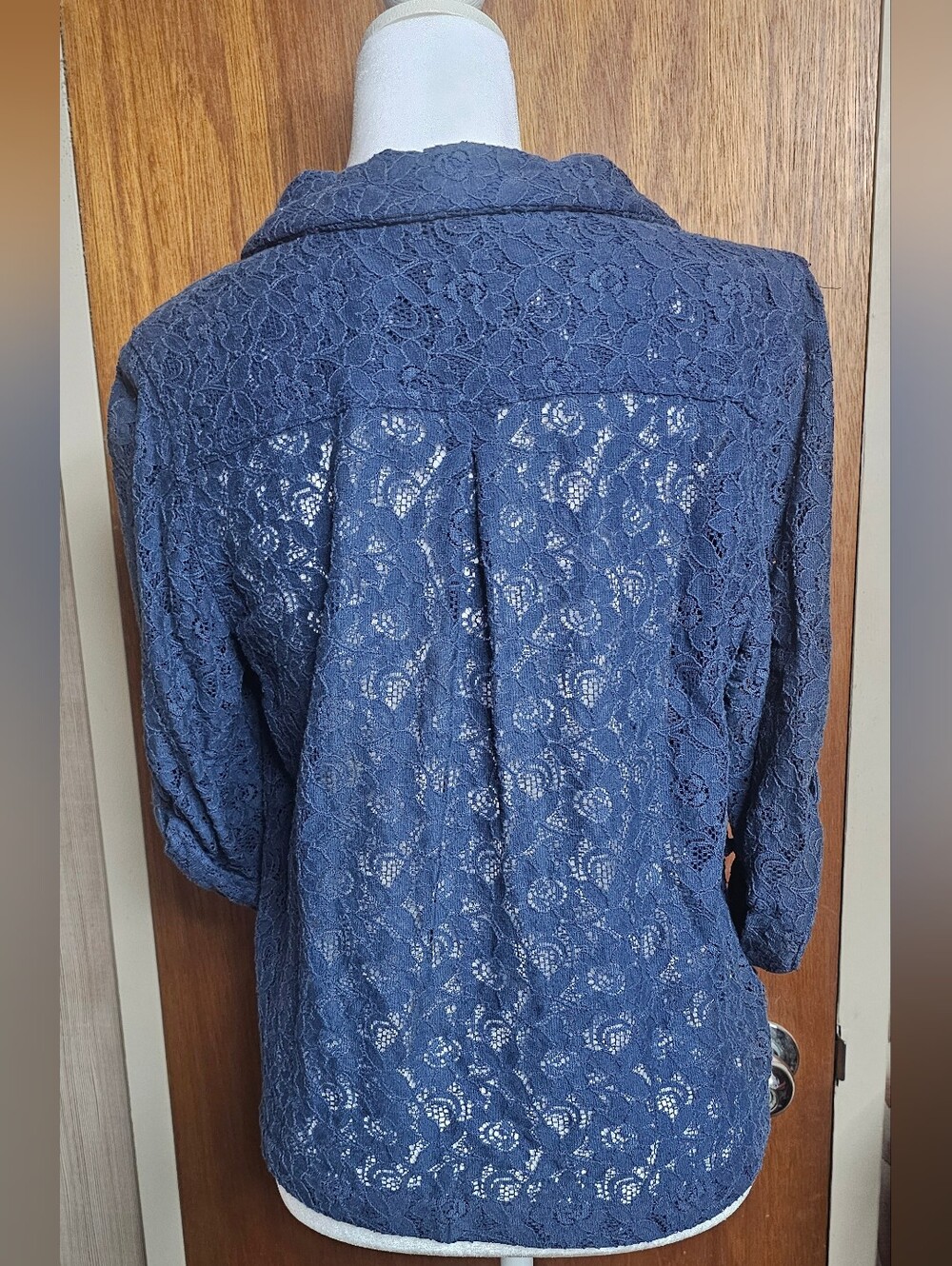 American Rag Navy Lace Zip Jacket - Picture 3 of 5